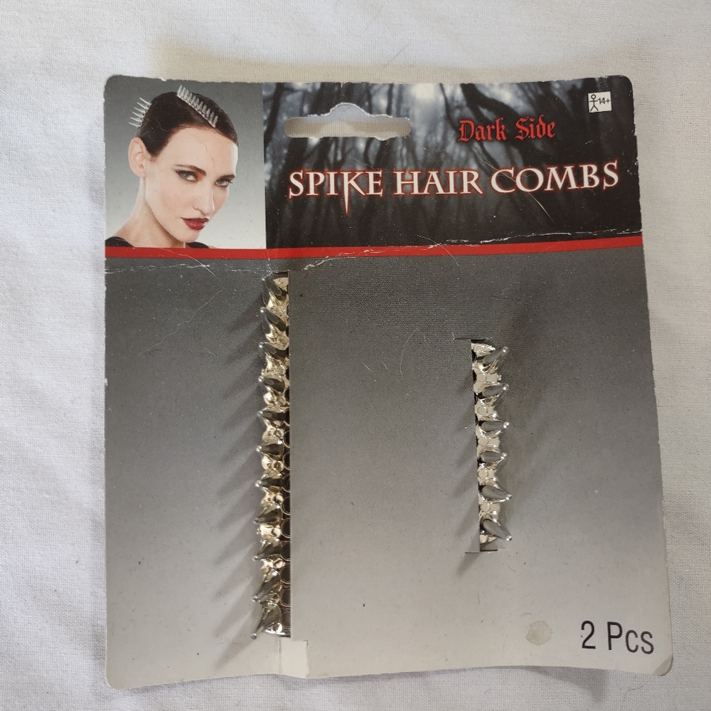 Dark Side Spiked Hair Combs Headwear Pack Edgy Goth Punk Alternative Silver